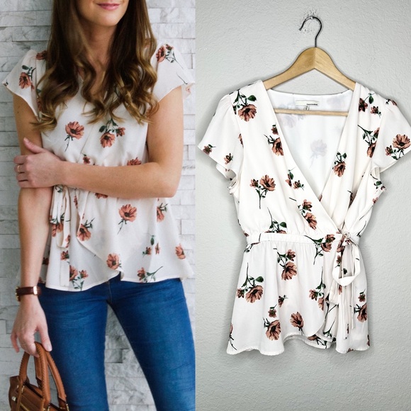 june & hudson Tops - June and Hudson Foral Wrap Top